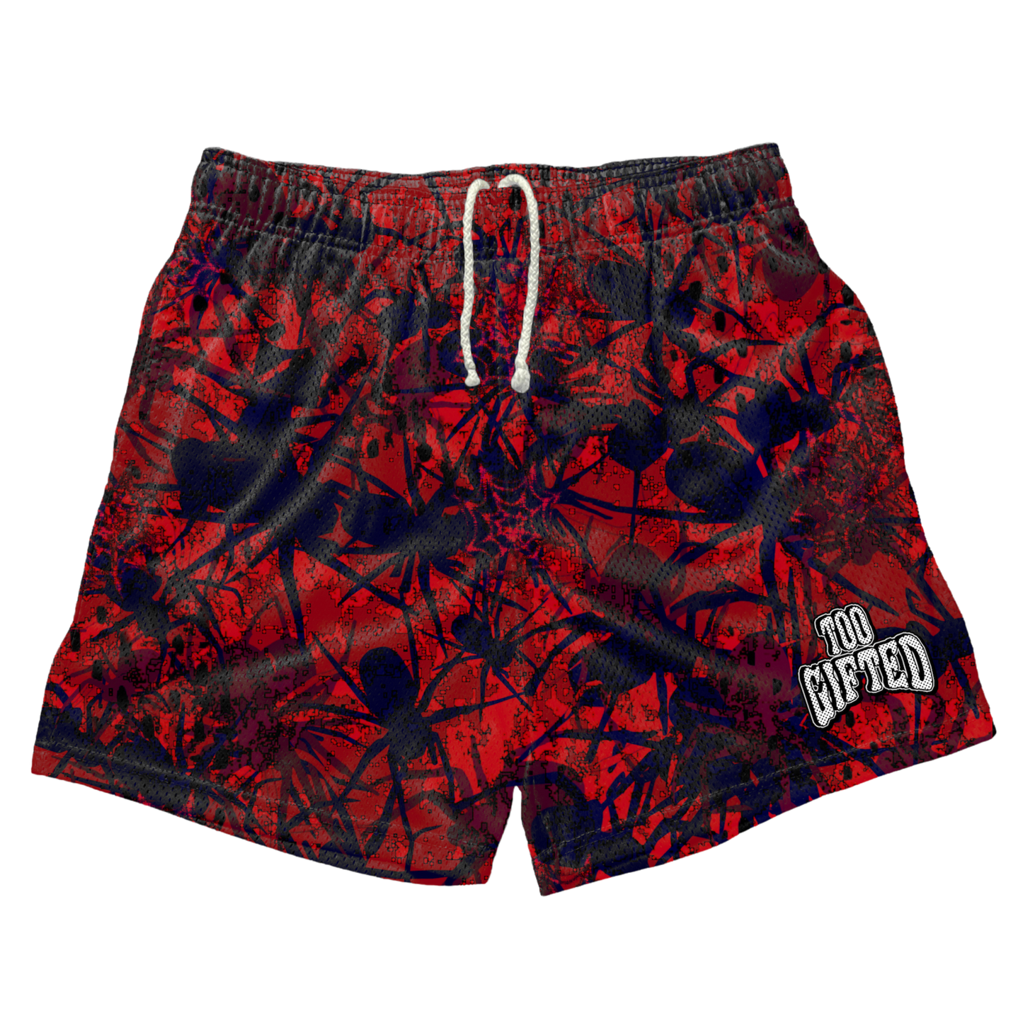 “real-web” mesh shorts (red)