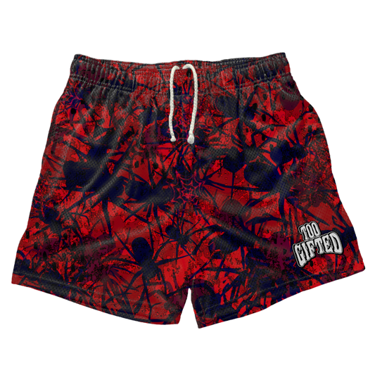 “real-web” mesh shorts (red)
